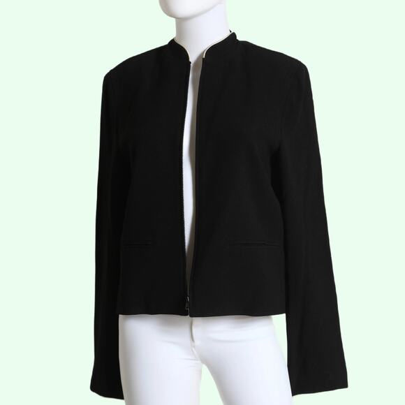 MARK EISEN Vintage Black Stand Collar Cropped Jacket - Picture 1 of 7